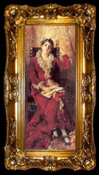 framed  Makovsky, Konstantin Portrait of Julia Makovskaya, The Artist